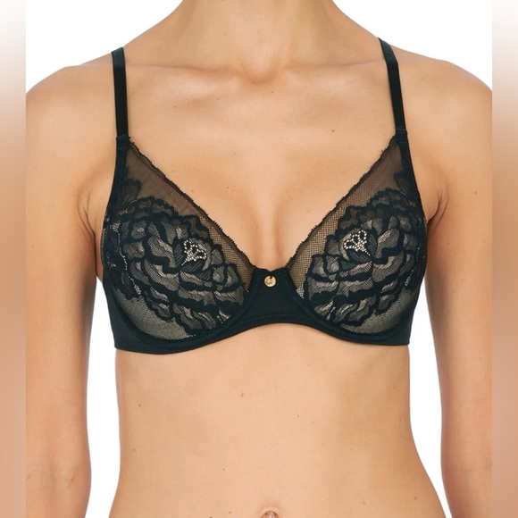 Natori Flora Contour Underwire Bra - Black/LightMocha